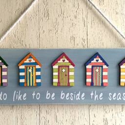 Wooden Beach Hut Sign Coastal Plaque I Do Like To Be Beside The Seaside - thumbnail 2