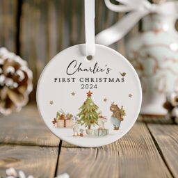 Personalised First Christmas Decoration, Baby's 1st Rabbit New Baby Gift, Bauble, Bunny - thumbnail 2