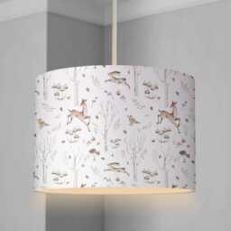 Lampshade - Woodland Twig & Deers Nursery Ceiling Or Table Lampshade Childrens Room Lampshade, Decor, Bedroom Decor