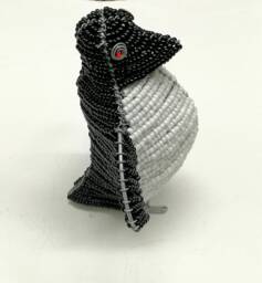Handmade Beaded Penguin Sculpture, African Wire Art - thumbnail 1