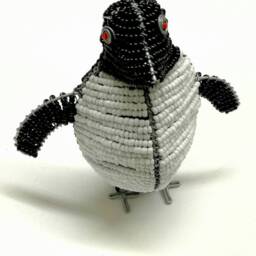 Handmade Beaded Penguin Sculpture, African Wire Art - thumbnail 3