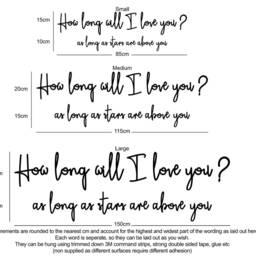 How Long Will I Love You? As Stars Are Above You Laser Cut Wooden Wall Quote - thumbnail 2