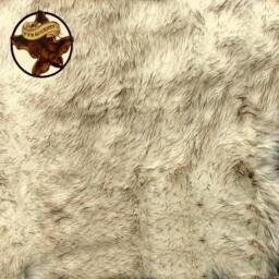 Faux Fur Quad Sheepskin Accent Rug - White With Brown Tips- Designer Shag Rugs Accents Usa - thumbnail 2