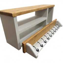Farrow & Ball Boot & Shoe Bench With Coat Rack - Tall Storage Rustic Pine - thumbnail 4