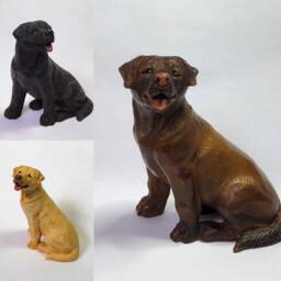 Neil Eyre Artist Designs Black Yellow Labrador Retriever K9 Dea Service Dog Figurine Usa Made Signed & Numbered Upic1