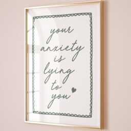 Anxiety Quote Print Sage Green Mental Health Wall Decor - thumbnail 1