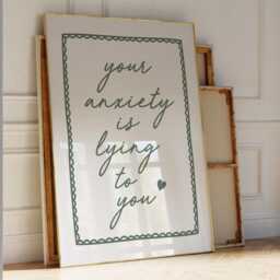 Anxiety Quote Print Sage Green Mental Health Wall Decor - thumbnail 2