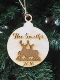 Personalized Family Deer Christmas Ornament - Christmas Tree Decoration Gift