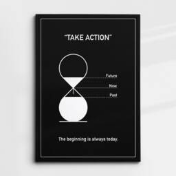 Take Action Quote Beginning Is Always Today Motivational Inspirational, Framed Canvas Wall Art Poster Print, Home Office & Room Decor, Gift - thumbnail 3