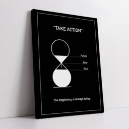 Take Action Quote Beginning Is Always Today Motivational Inspirational, Framed Canvas Wall Art Poster Print, Home Office & Room Decor, Gift - thumbnail 2