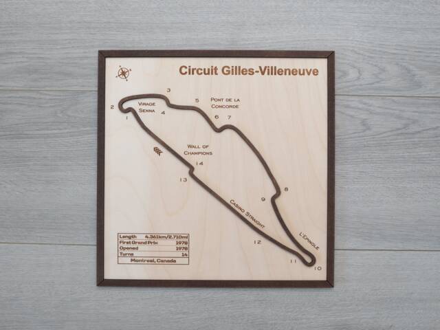 Gilles Villeneuve F1 Race Tracks, F1 Xmas Gift, Wall Decor, Present For Fan - image 1