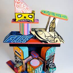 Funk Totem Part No. 247 - Original Mixed Media Block Vol. 12 - thumbnail 3