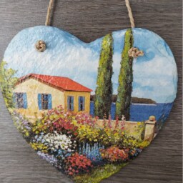 Handmade Slate Heart Plaque House By The Sea Wall Decor - thumbnail 2