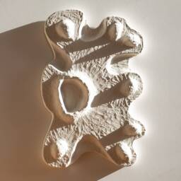 Japandi Wall Art - Wabi Sabi Relief Sculpture Plaster Sculptural Organic Shapes White Abstract - thumbnail 2