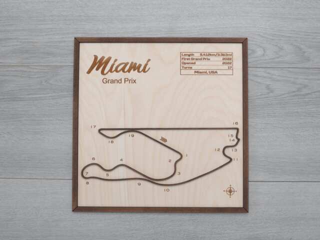 Miami Gp, F1 Wall Art, Wall Decor, Hanging, Present For Fan - image 1