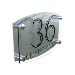 Modern Contemporary Property Number Door Sign Plaque - Ema4-24B-S-C - thumbnail 1