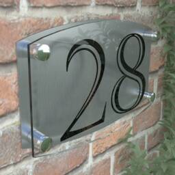 Modern Contemporary Property Number Door Sign Plaque - Ema4-24B-S-C - thumbnail 3
