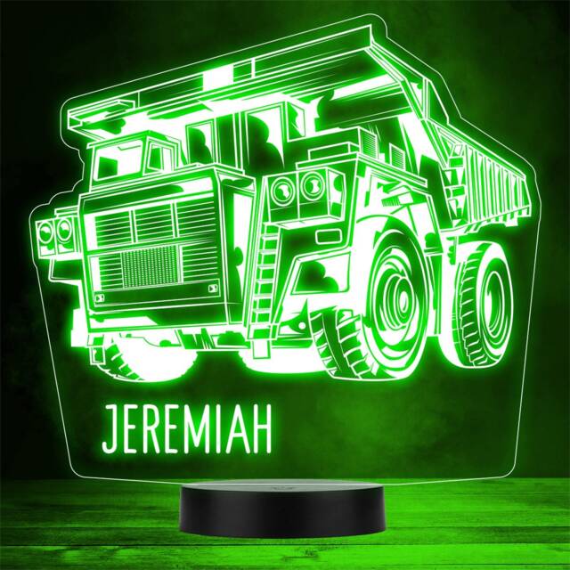 Dump Truck Construction Digger Personalised Gift Colour Change Led Night Light - image 1