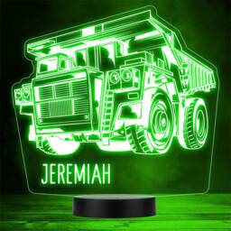 Dump Truck Construction Digger Personalised Gift Colour Change Led Night Light - thumbnail 1