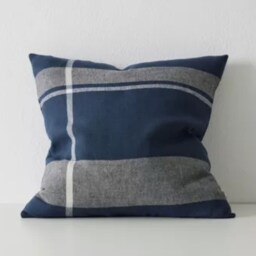 Linen Check Pillow Cover Farmhouse Style Cushion - thumbnail 3