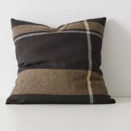 Linen Check Pillow Cover Farmhouse Style Cushion - thumbnail 4