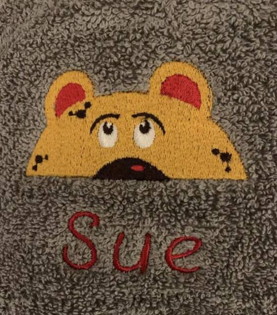 Bear - Bubble Baby Blanket Embroidered Personalised 95cm X 75cm - image 1