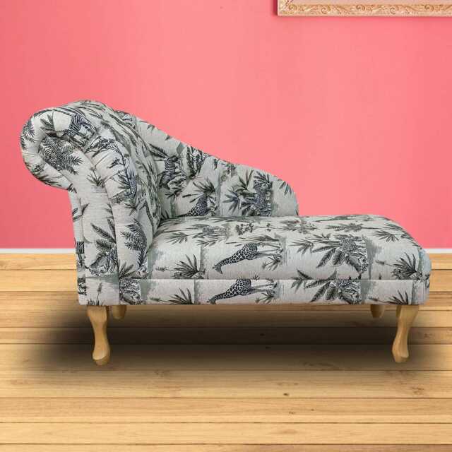 Safari Buttoned Chaise Longue - Animal Wildlife Indoor Sofa Lounger Handmade in Britain - image 1