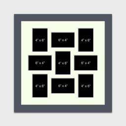 Multi Photo Picture Frame - Holds 9 6x4 Photos in A Dark Grey Wood Frame - thumbnail 2