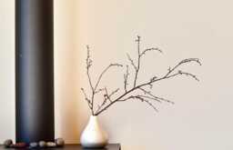 Speckled Stoneware Ikebana Bud Vase, Rustic Ceramic Flower Arrangement, Minimalist Home Decor - thumbnail 1