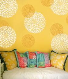 Flower Stencil Zinnia Grande Size Med - Reusable Wall Stencils Better Than Decals