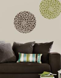 Flower Stencil Zinnia Grande Size Med - Reusable Wall Stencils Better Than Decals - thumbnail 2