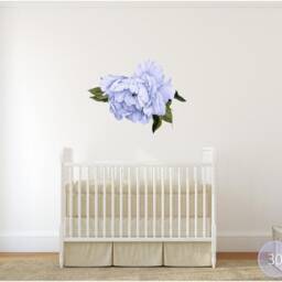 Blue Peony #14 Leaves Removable Wall Decal Individual Blooming Peonies Baby Girl Room Nursery Decor - Customize Your Own Sticker Set - thumbnail 2