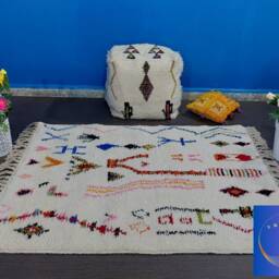 Beni Ourain Rug Colorful Checkered Moroccan Rug, Custom Style - thumbnail 2