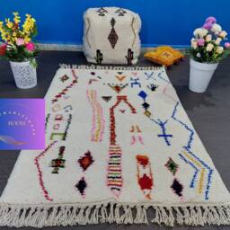 Beni Ourain Rug Colorful Checkered Moroccan Rug, Custom Style - thumbnail 3