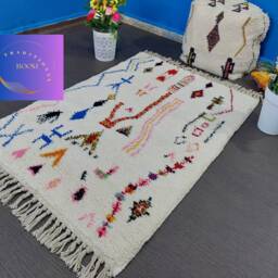 Beni Ourain Rug Colorful Checkered Moroccan Rug, Custom Style - thumbnail 4