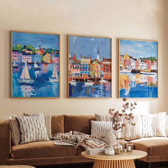 Set Of 3 Annapolis Posters, Maryland Wall Art Prints, Travel Poster Set, Nautical City Coastal Sets - image 1