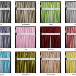 1 Inch Wide Stripes Cotton 3 Piece Kitchen Curtains Valance Set/Window Treatment Bedroom Classroom Diner Rv Home D??cor - thumbnail 2