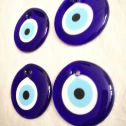 Blue Evil Eye Wall Hanging Handmade Turkish Nazar Amulet, Good Luck Charm - thumbnail 4