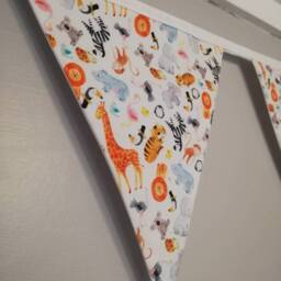 Cute Animals Fabric Bunting - Nursery Decor New Baby Gift Playroom Accessories Children's Wall Hanging - thumbnail 3