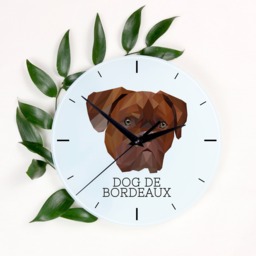 A Clock With A French Mastiff Dog. New Collection The Geometric Dog
