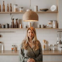 Hanging Light, Clay Pendant Lamp, Kitchen Islang Lighting, Ceiling New Home Gift For Her, Handmade Chandelier Light - thumbnail 2