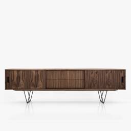 Walnut Tv Unit Mid Century Sideboard Stand Small Scandinvian Cabinet Modern Credenza Minimalist Custom Lowboard Livlo O-S01 - thumbnail 1