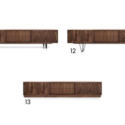 Walnut Tv Unit Mid Century Sideboard Stand Small Scandinvian Cabinet Modern Credenza Minimalist Custom Lowboard Livlo O-S01 - thumbnail 2