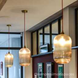 Long Reeded Glass Cylinder Pendant Light - thumbnail 4