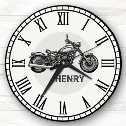 Motorbike Bike Vintage Retro Personalised Gift Clock - thumbnail 1