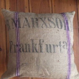 Vintage Pillowcase Grainbag Heritage Germany Flour Sack Jute Unique Vtg Burlap Pillow Shabby Chic B. Marx Sohn Frankfurt - thumbnail 2