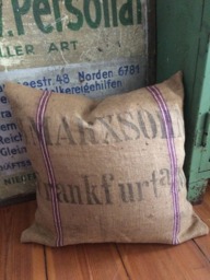 Vintage Pillowcase Grainbag Heritage Germany Flour Sack Jute Unique Vtg Burlap Pillow Shabby Chic B. Marx Sohn Frankfurt - thumbnail 1