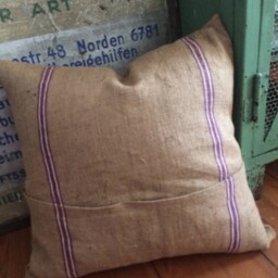 Vintage Pillowcase Grainbag Heritage Germany Flour Sack Jute Unique Vtg Burlap Pillow Shabby Chic B. Marx Sohn Frankfurt - thumbnail 3