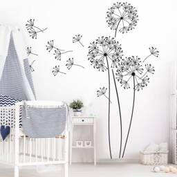 Wall Sticker Dandelion With Seeds Flower Wall Decal Living Room Bedroom Z317B - thumbnail 3