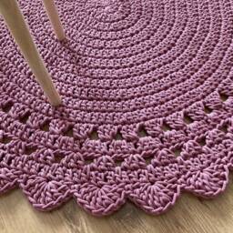 Custom Round Rug - Handmade Crochet Circle Carpet in Many Colors - thumbnail 3
